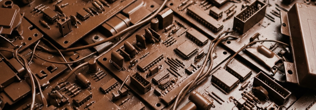 representation of an old tech and IT equipment ready for recycling
