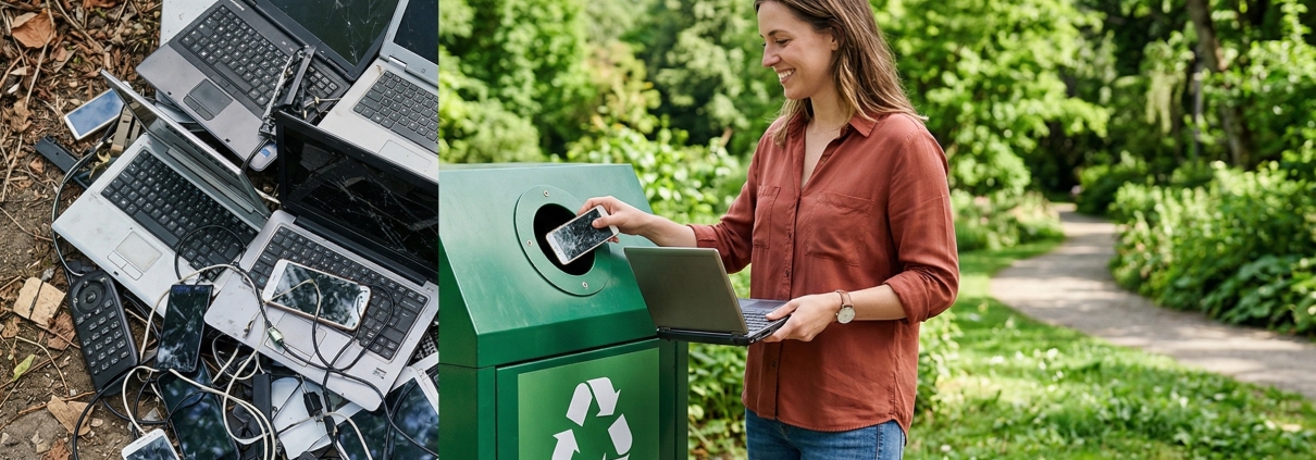 representing environmental responsibility in disposing old tech and used IT equipment