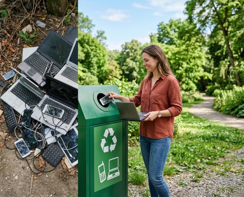 representing environmental responsibility in disposing old tech and used IT equipment