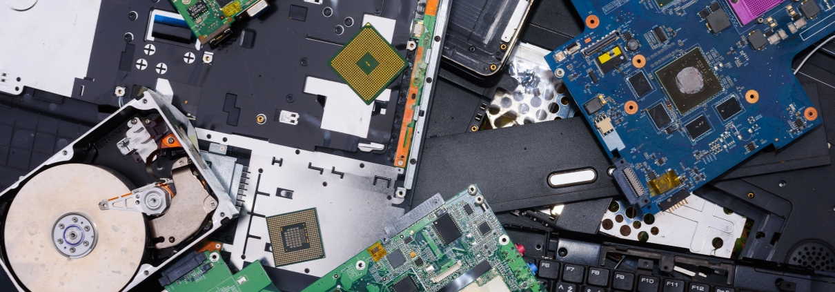 old machines and decommissioned IT hardware considered as e-waste