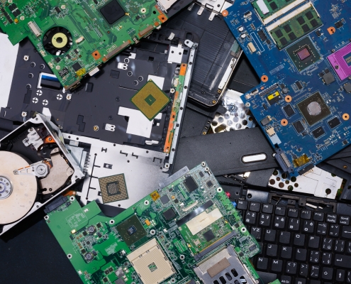 old machines and decommissioned IT hardware considered as e-waste