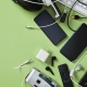 Flat,Lay,Frame,Of,Electronic,Waste:,Old,Gadgets,,Hard,Drive,
