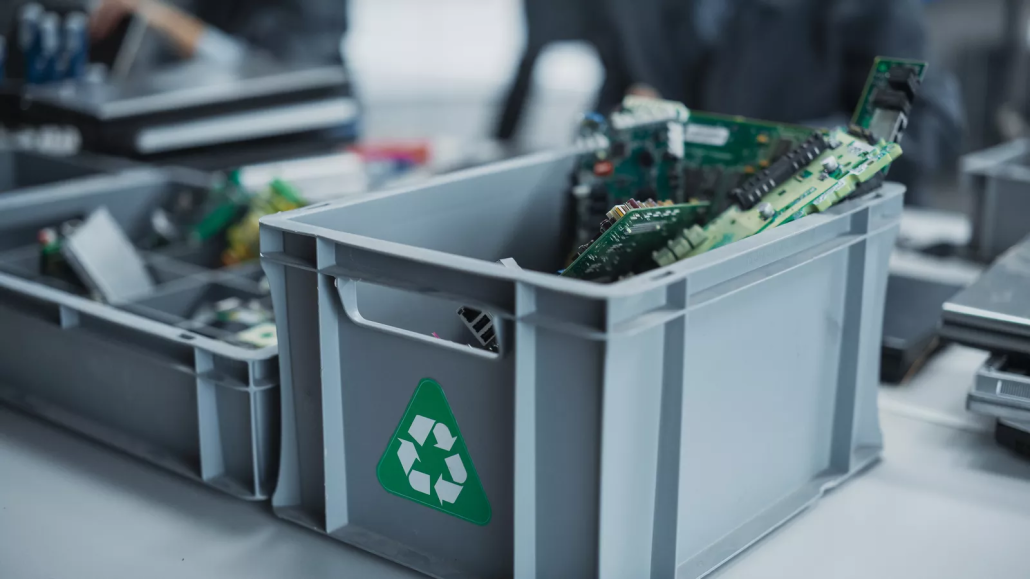 Electronic waste prepared for shipment and downstream processing