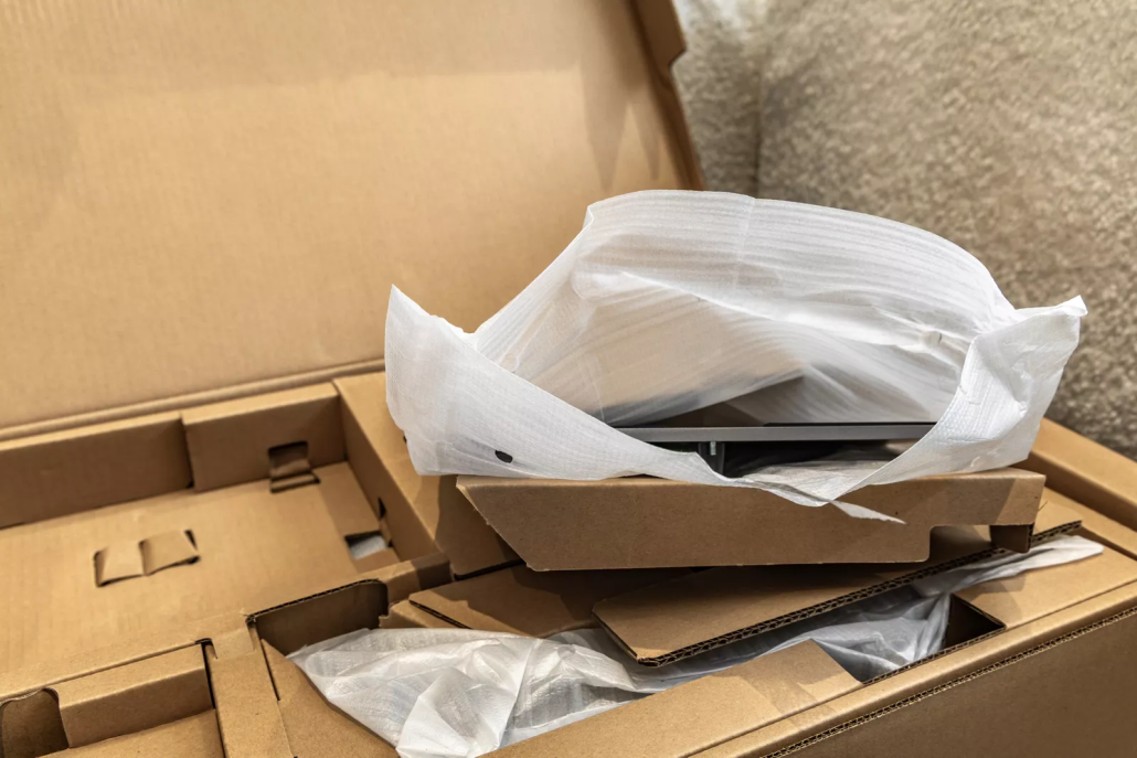Packaged computer equipment prepared for tracked reverse logistics shipping